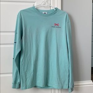 Long sleeve, teal simply southern shirt